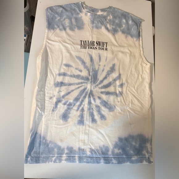 ERAS TOUR TAYLOR SWIFT official merch tie dye tank top grid size XS blue/white - Picture 3 of 6